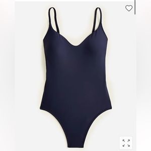 J. Crew Navy One-piece Scoop Neck Low Back Swim Suit
